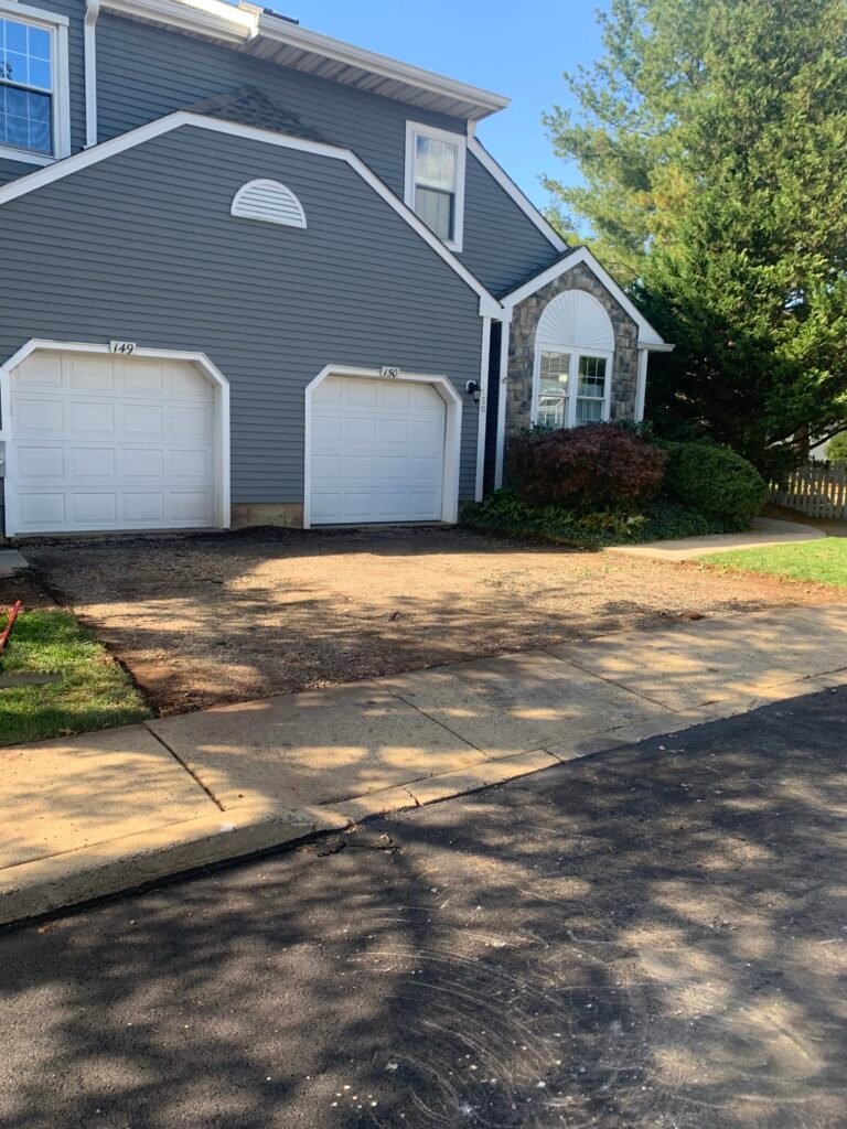 deteriorated residential driveway Langhorne before paving