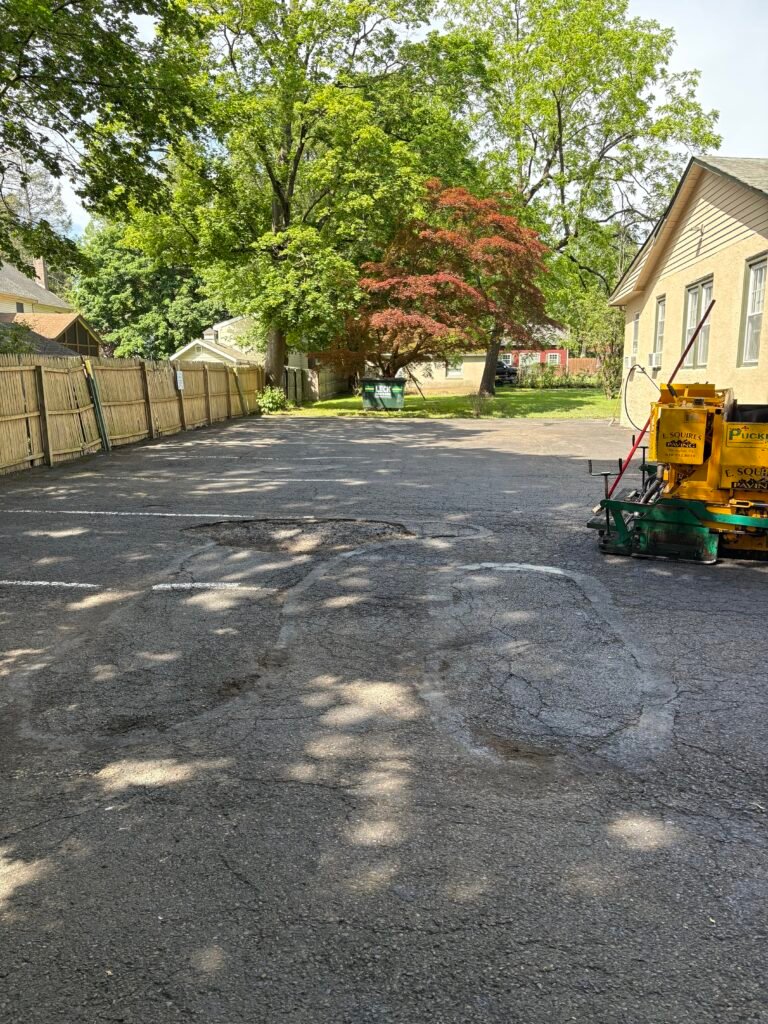 cracked driveway before Harrison Paving driveway paving Langhorne service